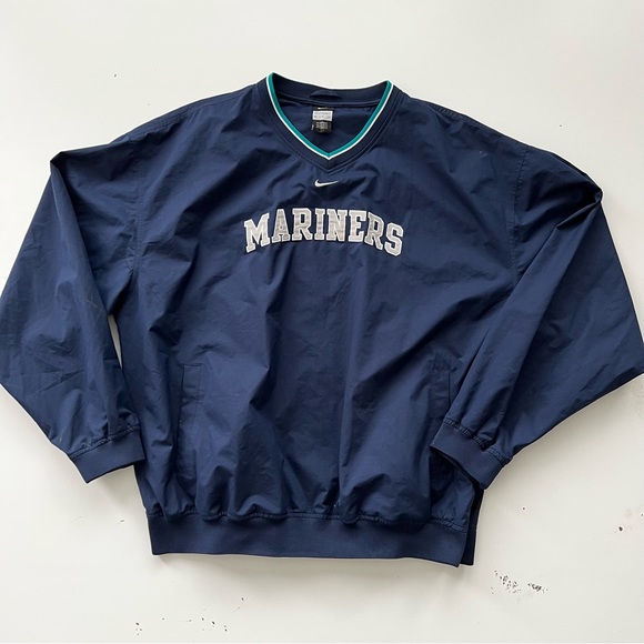 Nike MLB Other - VTG Nike Seattle Mariners EMBROIDERED CENTER SWOOSH CHECK PULLOVER MENS MLB XXL